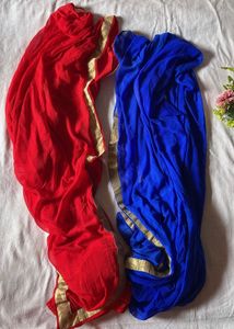 Red And Blue Chiffon Gota Patti Dupatta Combo