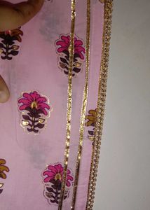 PINK PRINTED KAFTAN KURTI.