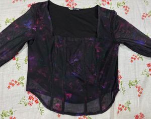 Mesh Corset Style Top