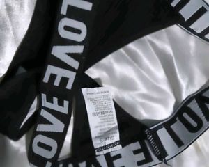 Black Thong with "LOVE panty