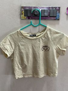 Cute Cream Cropped Tee