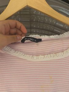 Pink Striped Cropped Top