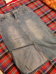 Stylish Denim Maxi Skirt