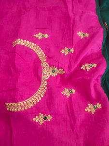 Diwali special Embroidered Teal Green Saree
