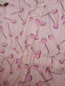 Pink Printed Casual Dress