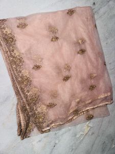 Embroidered Net Dupatta
