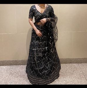 Stunning Black Sequined Lehenga Choli
