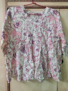 Floral Short Kurti | 100% Cotton | Bust 44 Inches