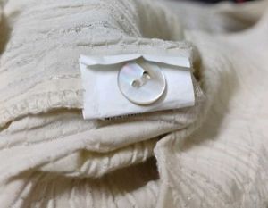 Beige Textured V-Neck Blouse