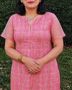 Elegant Pink Kurta with Golden Print