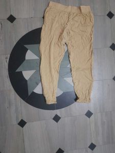 Casual Beige Cotton Joggers