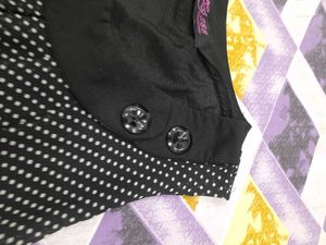 Black &amp; White Polka Dot Top