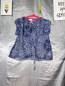 PEPE JEANS Blue Paisley Print Top