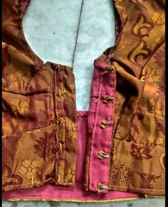 Rust Color Kanjeevaram Silk Blouse