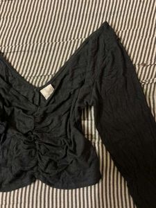 Black Long Sleeve Ruched Top ( ASOS)