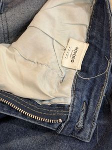 Flared Blue Denim Jeans