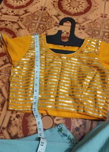 Orange Blouse with Sequins