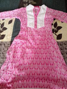 Stylish Pink Printed Kurta