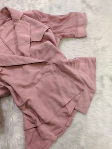 Pink Blazer Dress with Asymmetrical Skirt