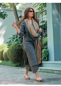 Classy Stale Color Kurta Set with Dupatta