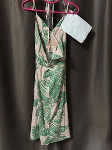 Tropical Leaf Print Midi Dress32-34