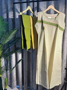 Kurti set With Sleeves , salwaar & Dupatta