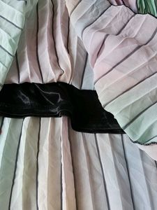 Pleated Rainbow Mini Dress