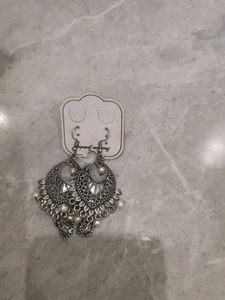 Bohemian Oxidized Silver Jhumka Earrings