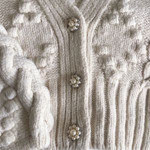 Zara Cream Cable Knit Cardigan
