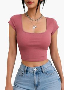 Stylish Pink Square Neck Top