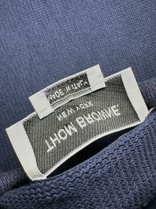 THOM BROWNE Navy Blue Stripes Polo Shirt
