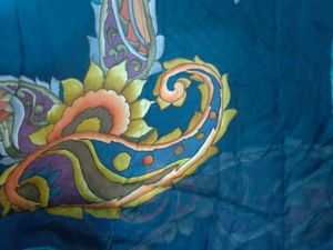 printed blue chiffon saree looks so aligned