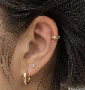 Gold Tone Hoop and Ear Cuff Set