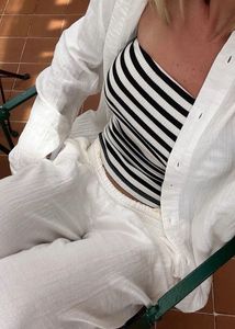 Striped Black &amp; White Strapless Tube Top