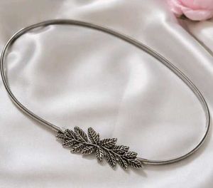 Elegant Leaf Design Metal Belt