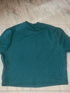 Ribbed Mock Neck Long Sleeve Top with bottom