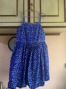 Blue Heart Print Mini Dress