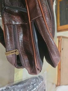 Classic Brown Faux Leather Backpack