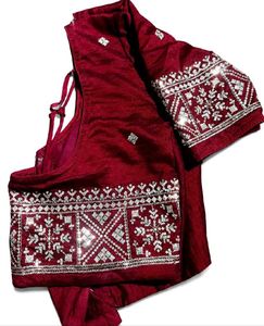 Maroon Embroidered Blouse