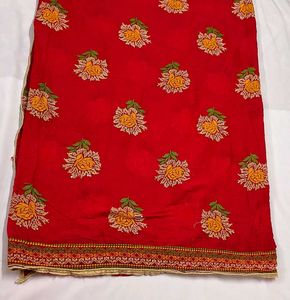 Elegant full Embroidered Red Dupatta
