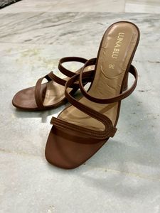 Stylish Brown Strappy Block Heels
