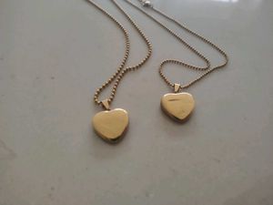 Gold Heart Pendant Necklaces (Set of 2)