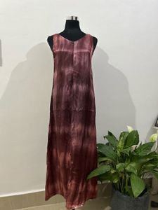 Satin Tie-Dye Maxi Dress