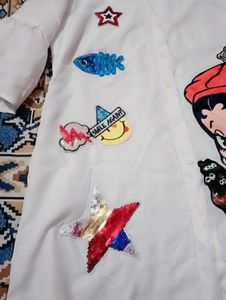 Betty Boop Graphic White Tunic Top