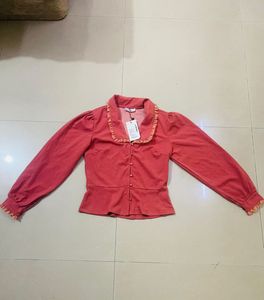 Peach Peplum Blouse
