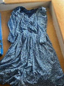 Blue Floral Midi Dress