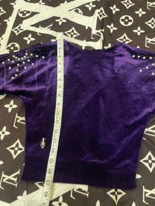 Purple Velvet Embellished Top