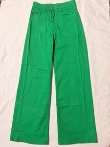 H&amp;M Bright Green Wide Leg Pants