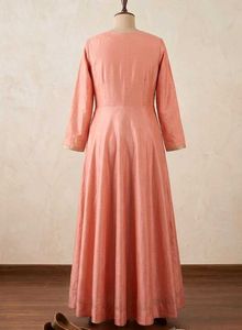 Peach Embroidered Anarkali Gown