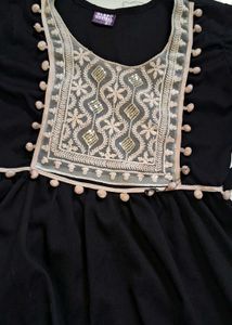 Elegant Black Embroidered Ethnic Gown